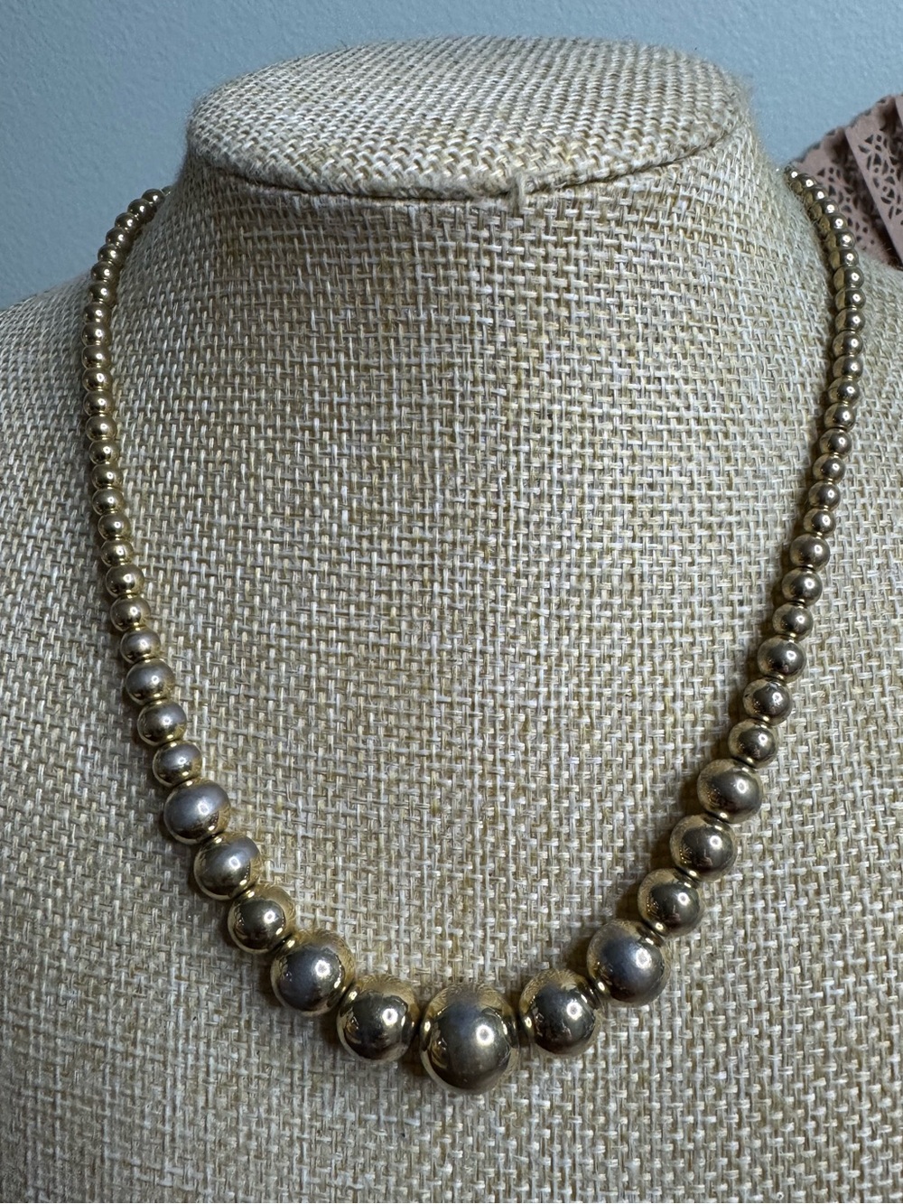 Gold Beaded Graduated Necklace - Women Jewelry